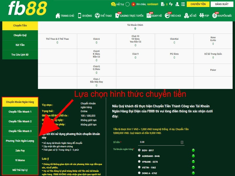 Những điều cược thủ cần biết khi nạp tiền vào FB88 