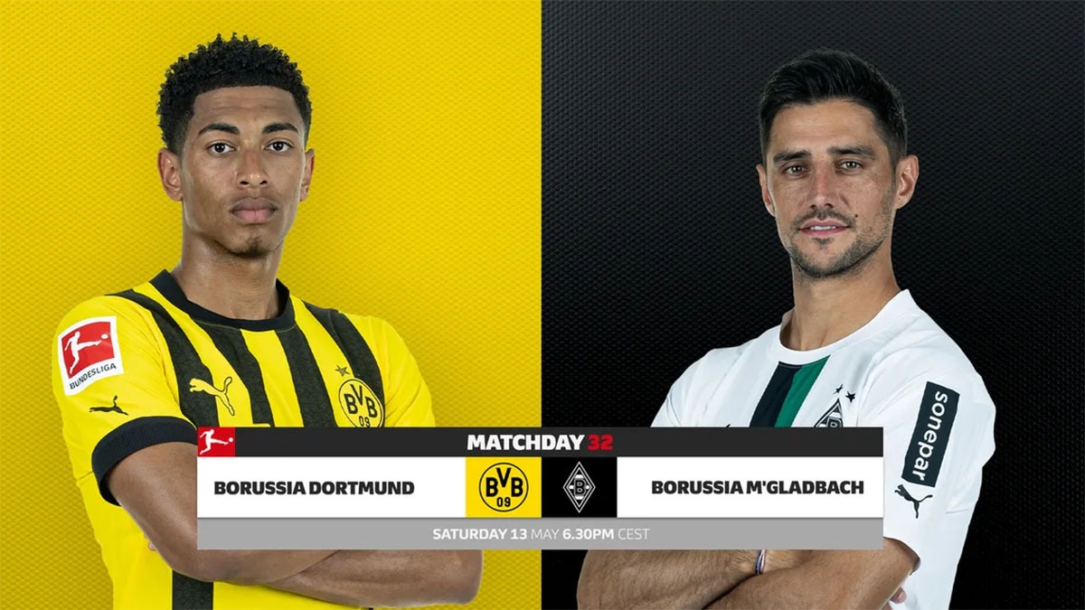 Tâm điểm vòng 32 Bundesliga giữa Borussia Dortmund và Borussia M'gladbach