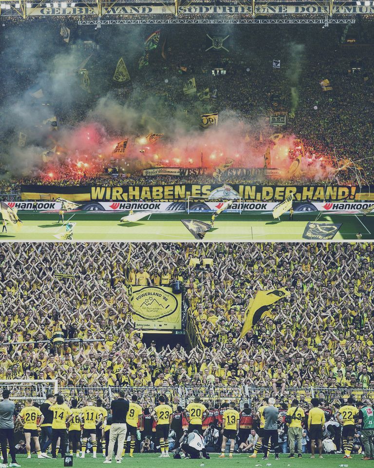 Trên khán đài sân Signal Iduna Park là giai điệu “You’ll never walk alone” được hát lên