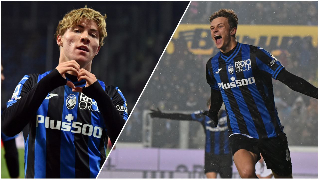 Rasmus Højlund (trái) và Giorgio Scalvini (phải) là cầu thủ của Atalanta mà Man United đang nhắm tới ở kỳ chuyển nhượng mùa hè này