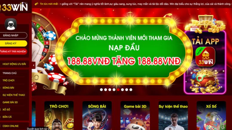 Cơn mưa lì xì 33win cho cược thủ