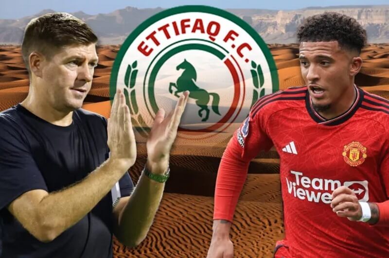 Hiện Al Ettifaq của HLV Steven Gerrard đã đánh tiếng mượn Sancho kèm điều khoản mua đứt trị giá 50 triệu bảng