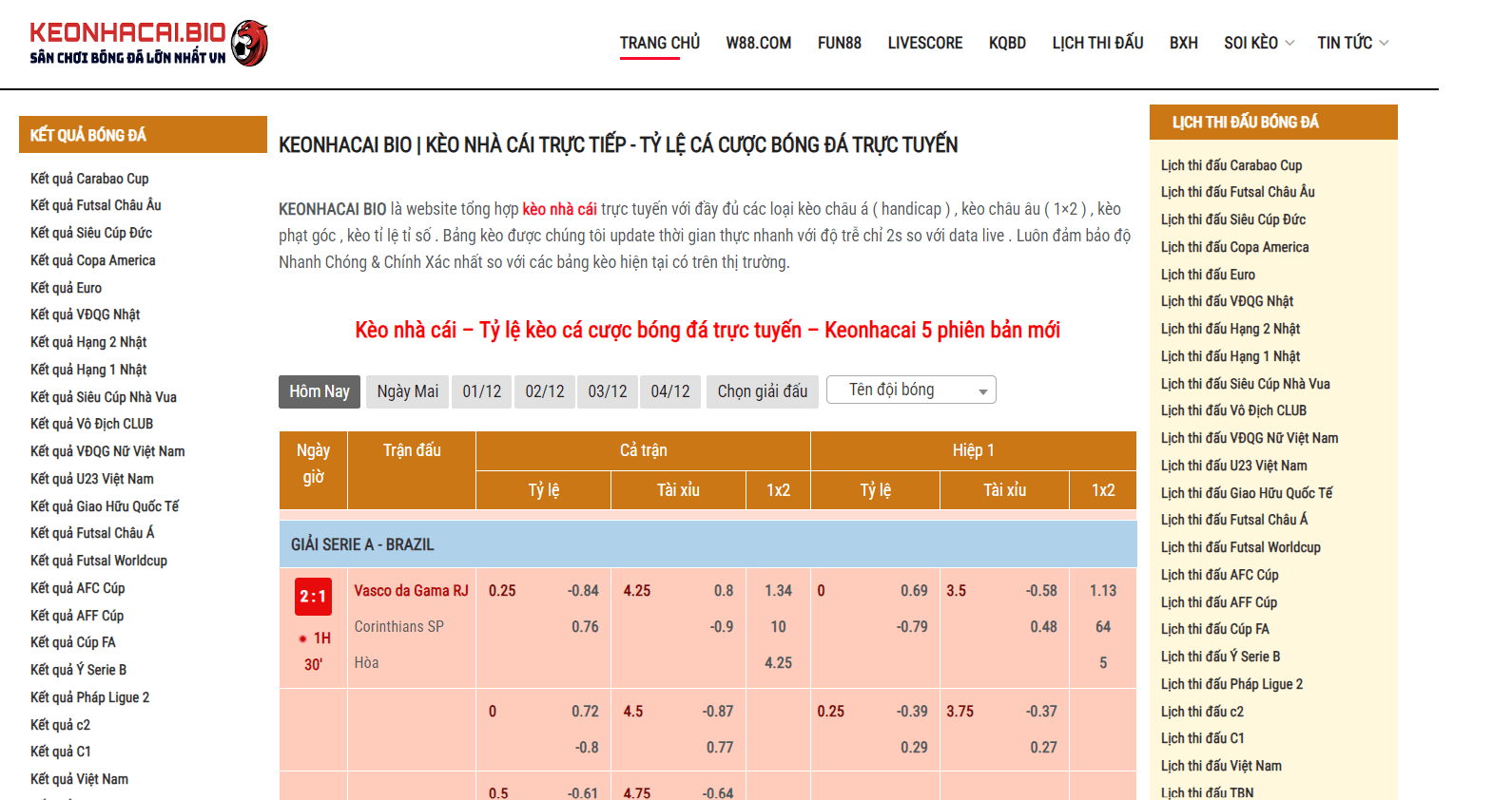 KEONHACAI.BIO - website cập nhật tỷ lệ kèo nhà cái trực tuyến uy tín