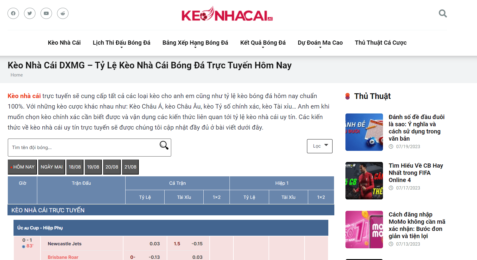 Keonhacai.ac - website cập nhật tỷ lệ kèo nhà cái trực tuyến uy tín