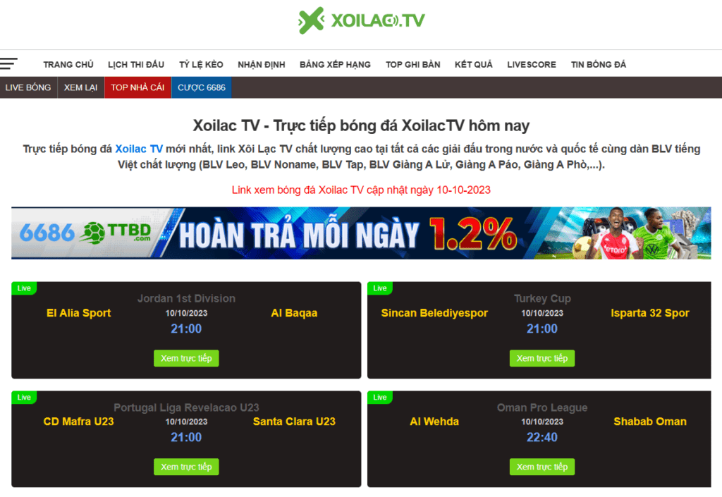 Tận hưởng không khí bóng đá đỉnh cao trên Xoilac TV