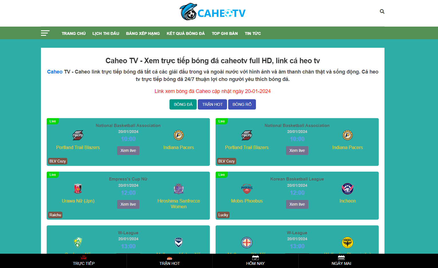 Tìm hiểu sơ qua về Caheo TV địa chỉ theo dõi bóng đá hàng đầu thị trường