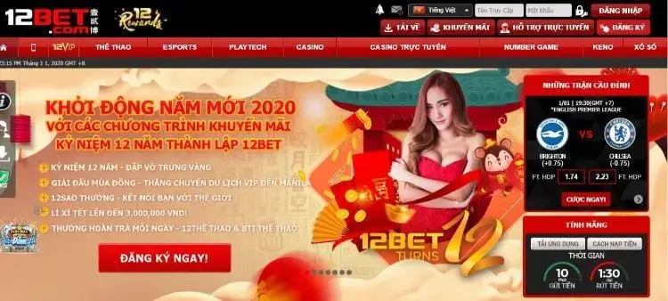 12Bet là một trong những nhà cái uy tín hàng đầu