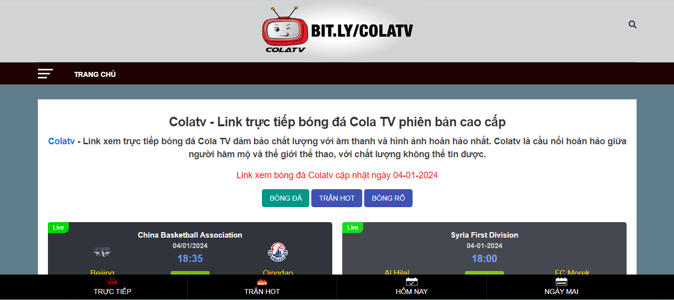 Tổng quan về kênh bóng đá trực tiếp cola tv