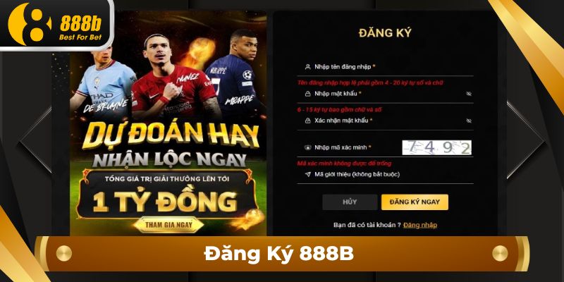 Hướng dẫn đăng ký 888 b chi tiết nhất