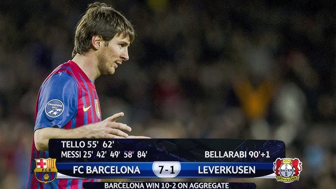 Trận này Barcelona thắng đậm Leverkusen với tỷ số 7-1