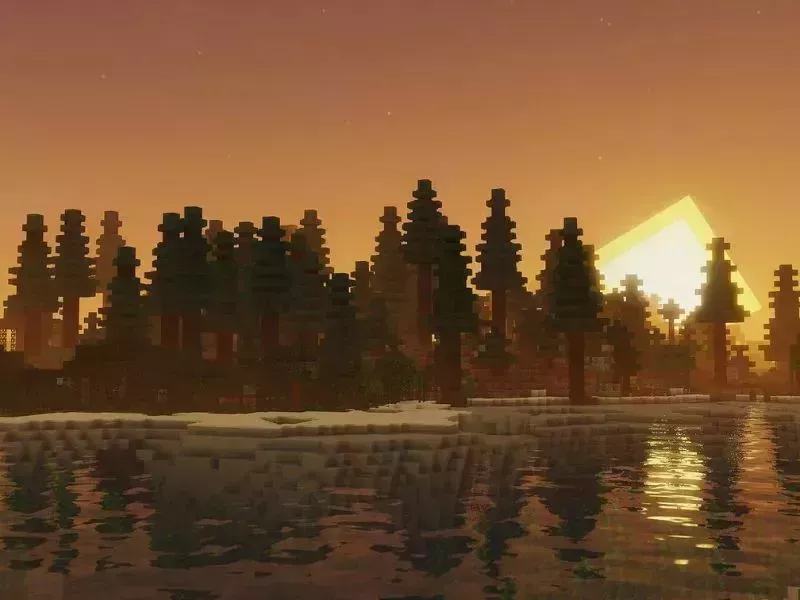 Shader Minecraft 1.21 - Điểm nhấn nước, bầu trời và môi trường